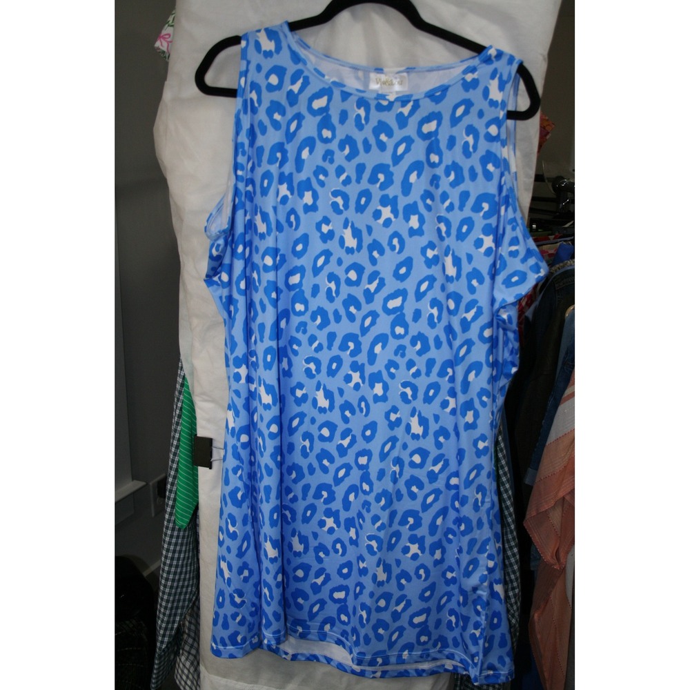 Viv & Lou Blue Leopard Print Sleeveless Dress MA2017VL-CLPRDLXL L/XL